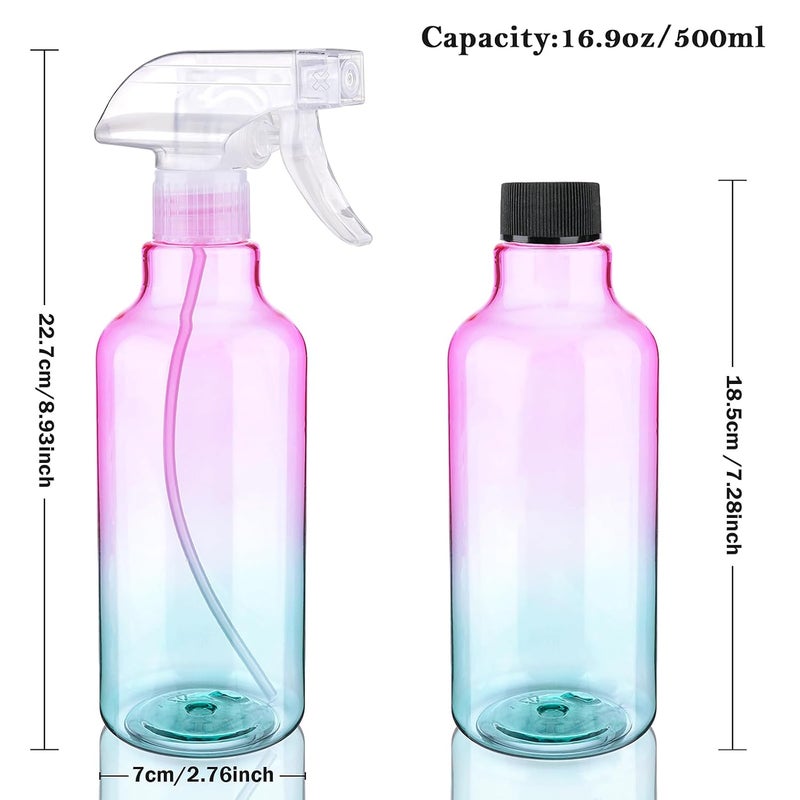 Hethyo Plastic Spray Bottle 16.9oz Empty Spray Bottles Refillable Container Trigger Sprayer for Cleaning Solutions, Water, Plants, Pet, Essential Oils, Hair, 2 Pack (gradient) - Image 5